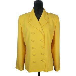 Chaus Preppy Clueless Vintage Yellow Double Breasted Blazer Sports Jacket 8